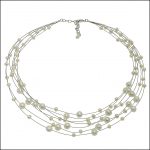 F77 White - Freshwater Pearl Illusion Necklace-0