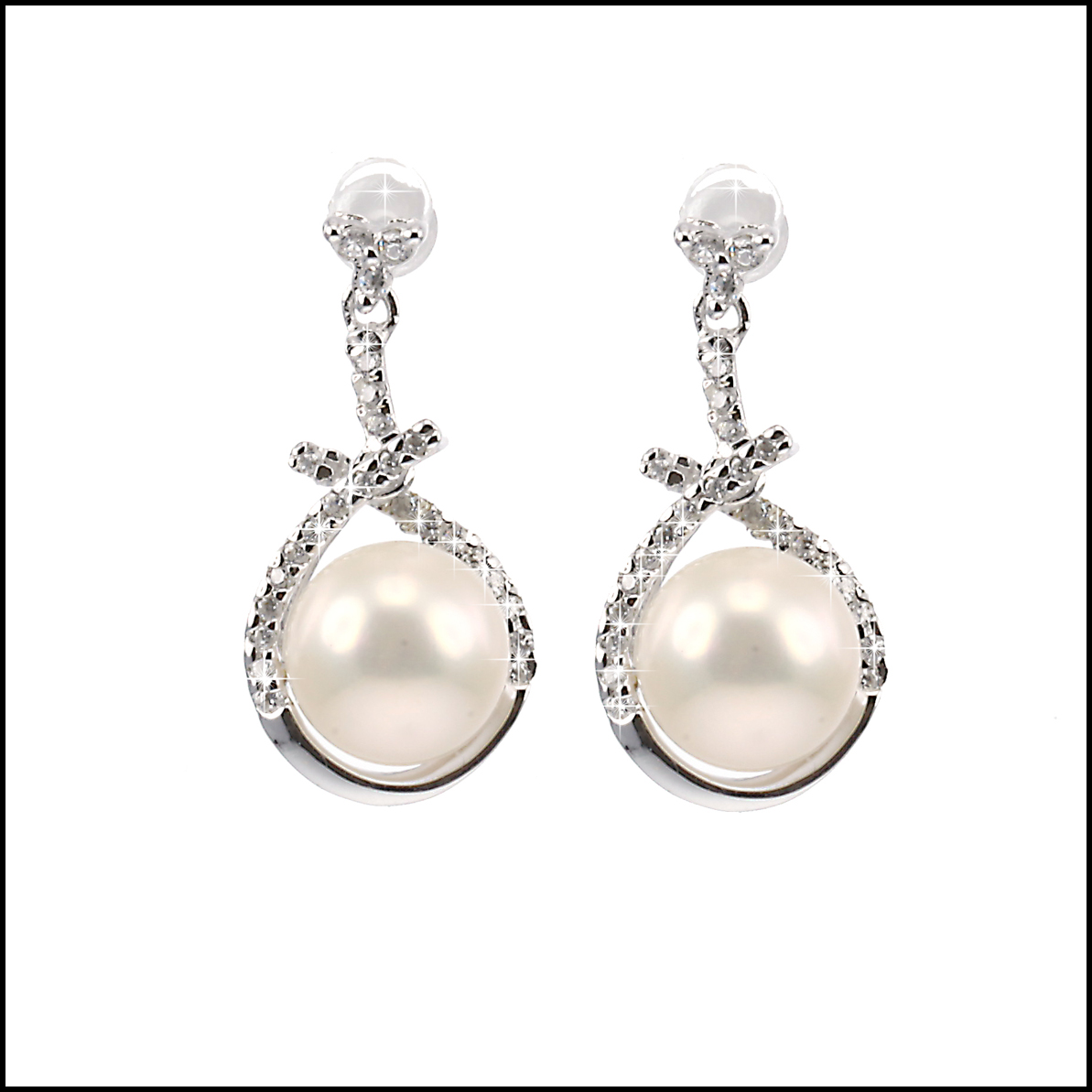C16E - Sterling Silver Earrings with white freshwater pearls - Lido ...