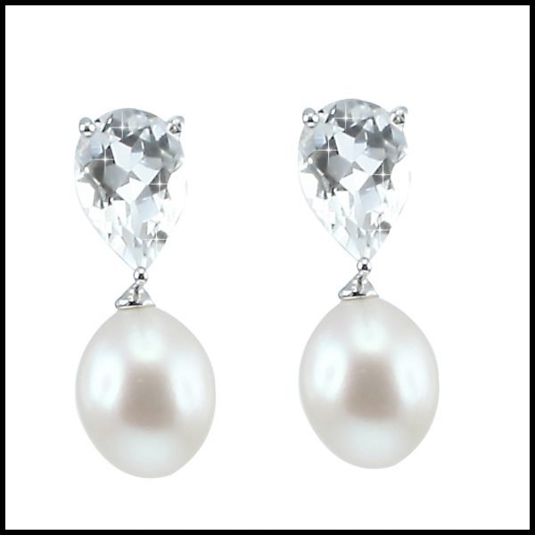 YP019E - Crystal & Pearl Earring-0