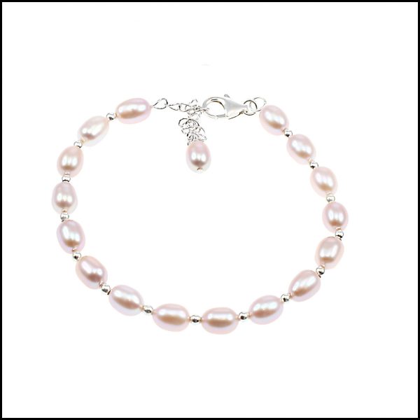 0154B - Pink Rice Pearl Bracelet-0