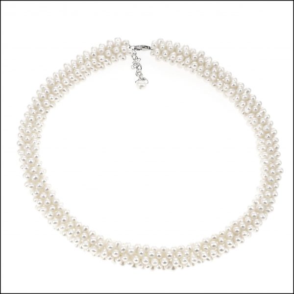 SR53 - Stunning woven pearl necklace-0
