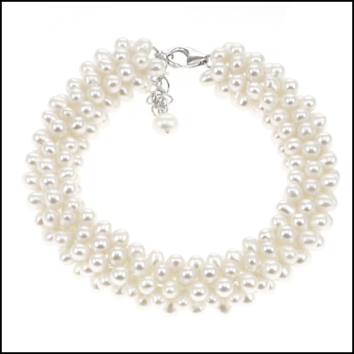 SR53B - Stunning Natural White Freshwater Pearl Bracelet - Lido Collection