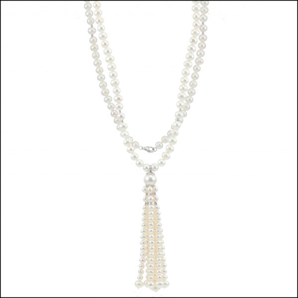 RP015 - Freshwater Pearls Tassel Necklace-0