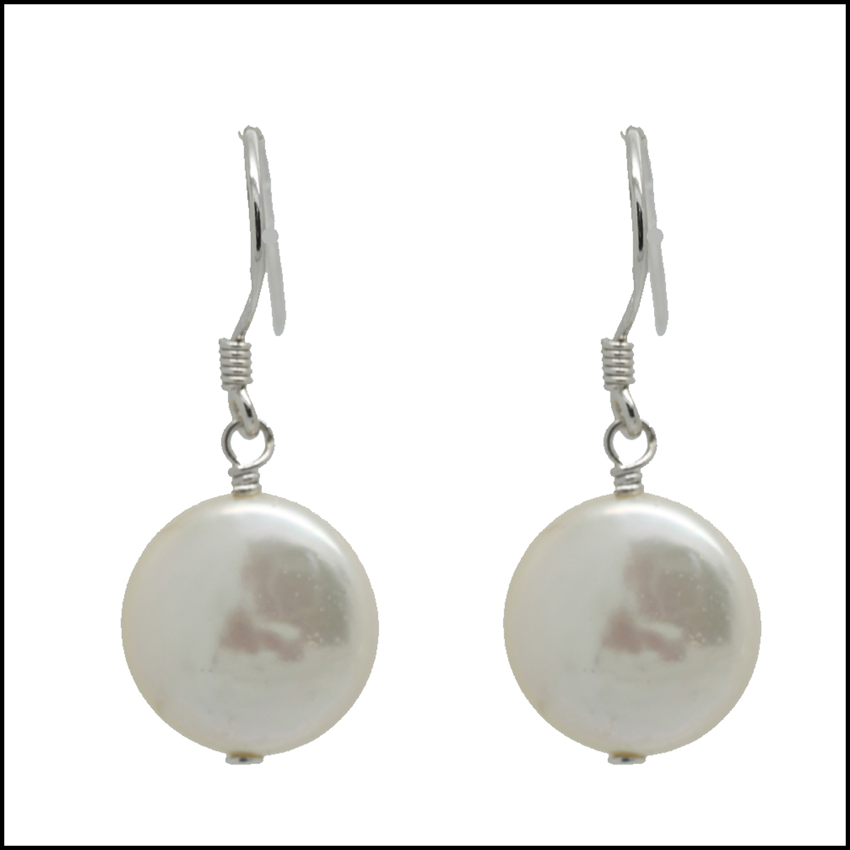 F275E - Round Coin Pearl Earrings - Lido Collection
