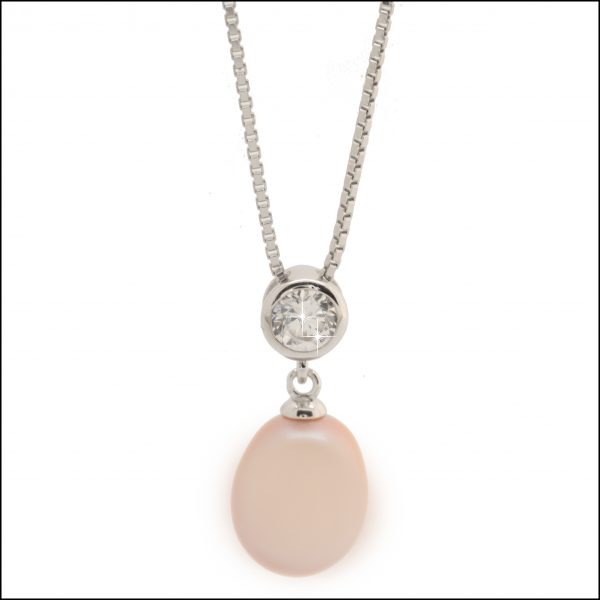 YP024 - Sterling Silver & Pink Pearl Pendant-0