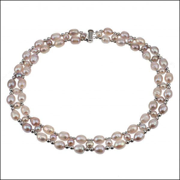 Lido Necklace - F301 Necklace Pink Pearls-0