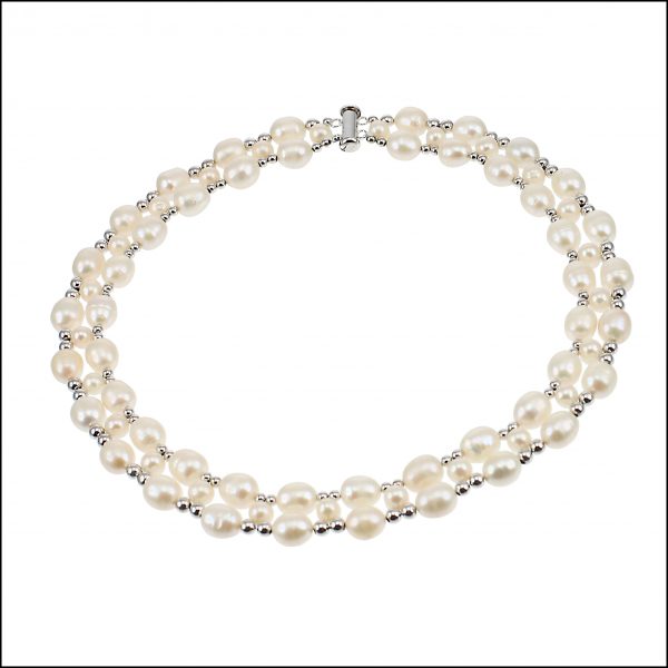 Lido Necklace F301 White Pearls-0