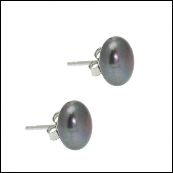9 - 9.5 mm Peacock Button Pearl Studs-0