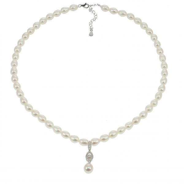 Lido Necklace - C53 - Pearl & CZ Necklace-2298