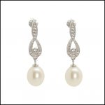 Lido Earring - C53E Pearl & CZ Drop Earring -0