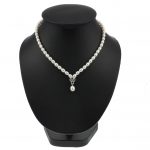 Lido Pearls C60 - Pearl Necklace With Delicate CZ Swirl Pendant-2329