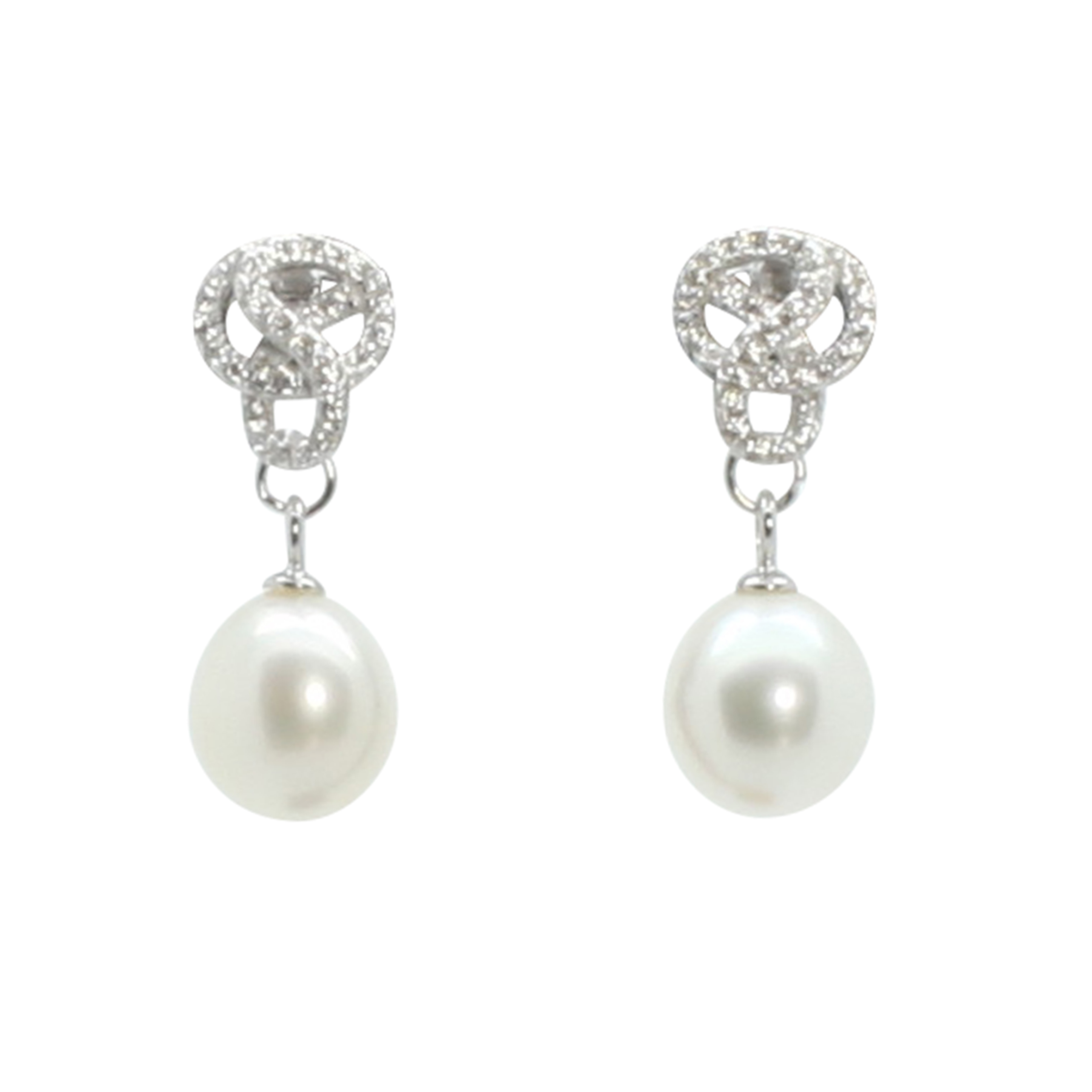 Lido Pearls C60 - Pearl Necklace With Delicate CZ Swirl Pendant - Lido ...