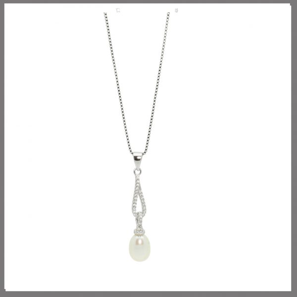 Lido Pearls BS49 - Pearl & CZ Pendant-0