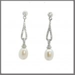 Lido Pearls BS49E - Pearl & CZ Earrings-0