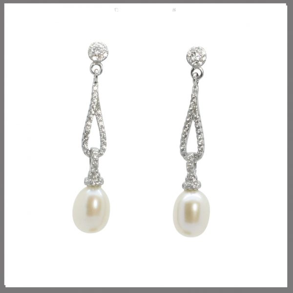 Lido Pearls BS49E - Pearl & CZ Earrings-0