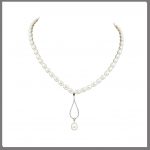 Lido Pearls C61E - Large oval pearl & CZ earrings-2468