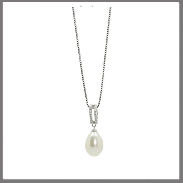 Lido Pearls YP003 - Pearl & CZ Pendant-0