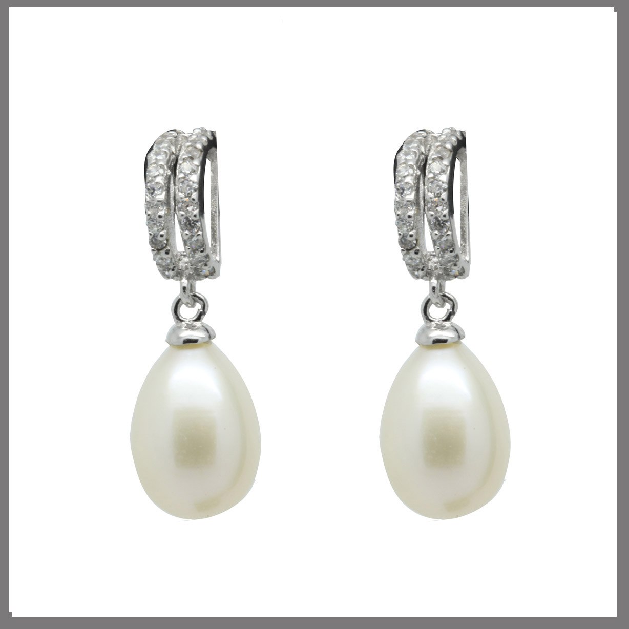 Lido Pearls YP003E - Pearl & CZ Earrings - Lido Collection