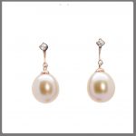 Lido Pearls YP031E Pink & Rose Gold Plating - Pearl Drop Earrings-0