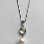 Lido Pearls Pendant - YP032 Silver - Green Amethyst-2373