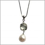 Lido Pearls Pendant - YP032 Silver - Green Amethyst-0