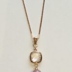 Lido Pearls Pendant - YP032 - Rose Gold - Rose Quartz-2371