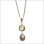 Lido Pearls Pendant - YP032 - Rose Gold - Rose Quartz-0