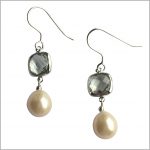 Lido Pearls Earrings - YP032E - Silver - Green Amethyst-0