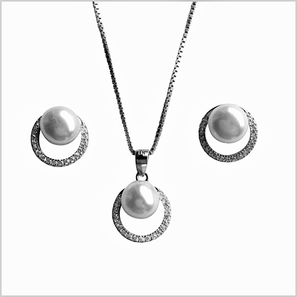 Lido Pearls Pendant & Earring Set - BS67-0