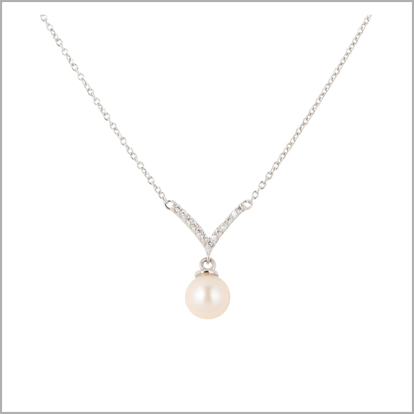 Lido Pearl - KS148 Pearl & Cubic Zirconia Pendant - Lido Collection